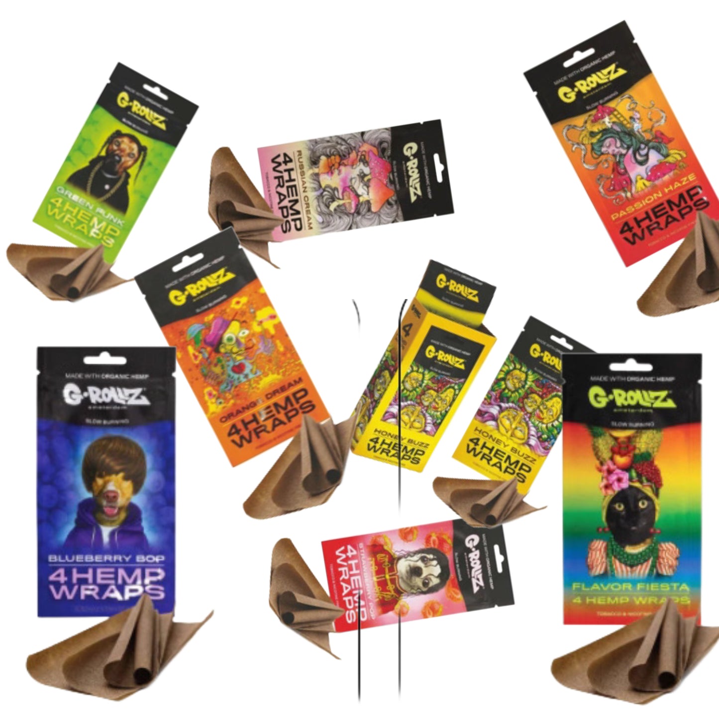 Grollz Hemp Wraps X4 Caja Surtida